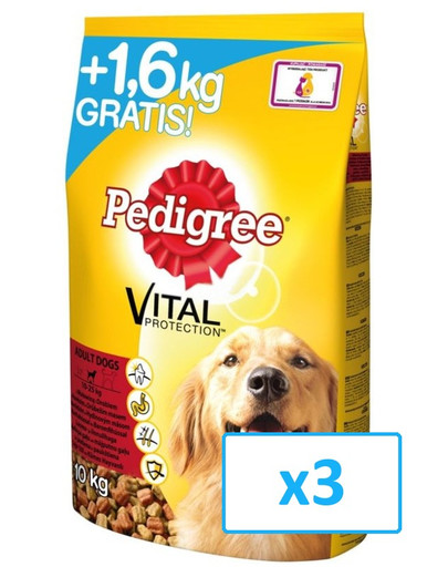 PEDIGREE Wołowina i drób 10 kg x 3 (30 kg)