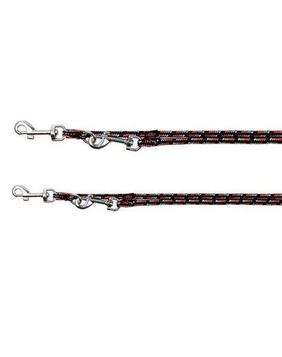 TRIXIE vodítko regulovateľné Mountain Rope, L–XL: 2.00 M/13 mm, čierno/oranžové