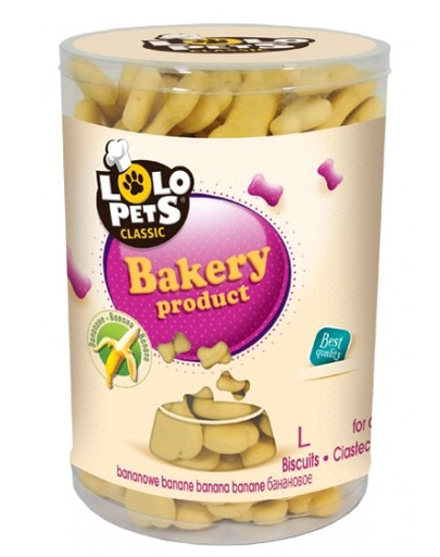 Lolo PETS Sušienky pre psov kosť L banánové 0,85kg