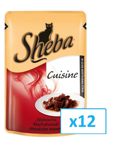 SHEBA Cuisine kapsička pre mačky hovädzie v šťave 85g x12