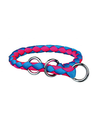 TRIXIE Obojok proti ťahaniu Cavo, M-L: 43-51 cm / 18 mm, Neon-nebesky modrý / Neon-ružový