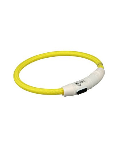 TRIXIE Svietiaci krúžok na krk USB, M-L: 45 cm / O 7 mm, žltý
