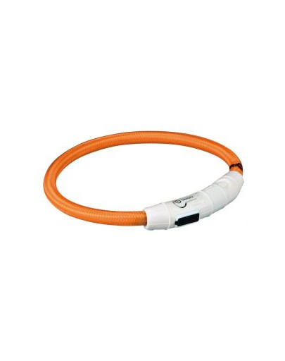 TRIXIE Svietiaci krúžok na krk USB, L–XL: 65 cm/O 7 mm,oranžový