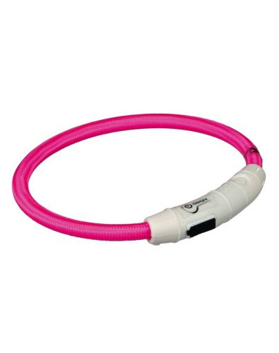 TRIXIE Svietiaci krúžok na krk USB, XS-S: 35 cm / O 7 mm, ružový