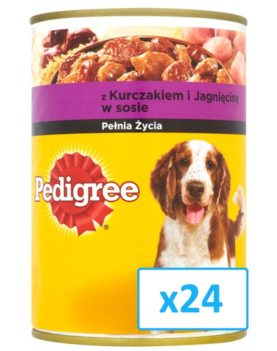 PEDIGREE Konzerva kuracie a jahňacie v omáčke 400g x2