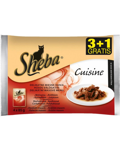 SHEBA Sheba Selection in Sauce Soczyste Smaki 4x85g 3+1 GRATIS
