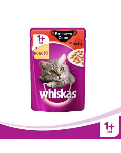 WHISKAS Krémová polievka s hovädzím mäsom 85g x28