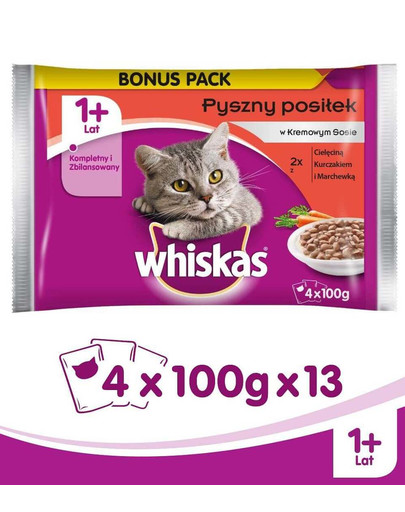 WHISKAS Delikatne dania 4x100gx13