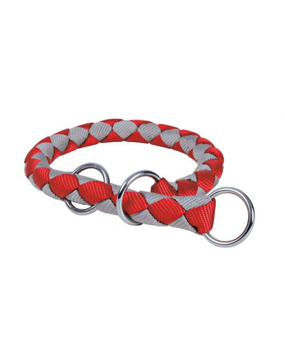 TRIXIE Obojok "Cavo", S–M: 30–36 cm/O 12 mm, červeno/strieborný