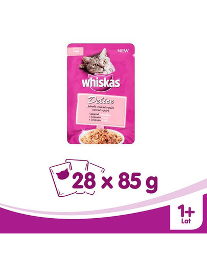 WHISKAS Delice losos dusený 0.085 kg x28