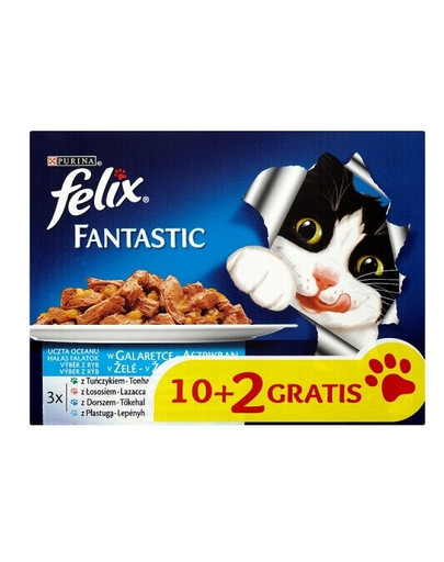 FELIX Fantastic mäsový výber v želé 12x100g: kuracie, hovädzie, králik, jahňacie