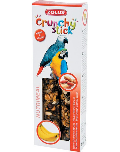 ZOLUX Crunchy Stick papagáj arašid a banán 115 g