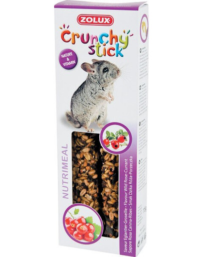 ZOLUX Crunchy Stick činčila šípky a ríbezle 115 g
