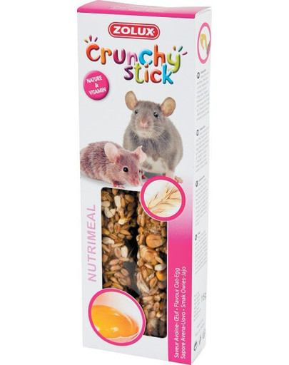 ZOLUX Crunchy Stick Potkan / Myš ovos a vajcia 115 g