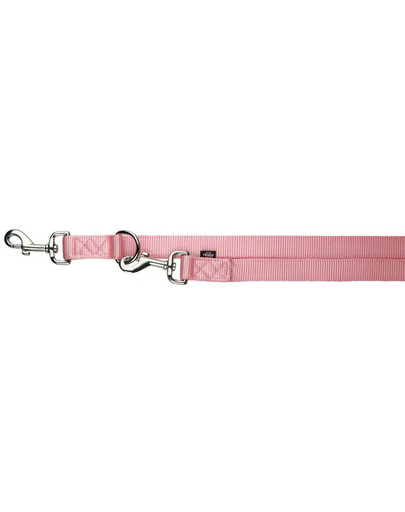 TRIXIE Vodítko regulovateľné dvojité Premium, XS-S: 2.00 M / 15 mm, ružové