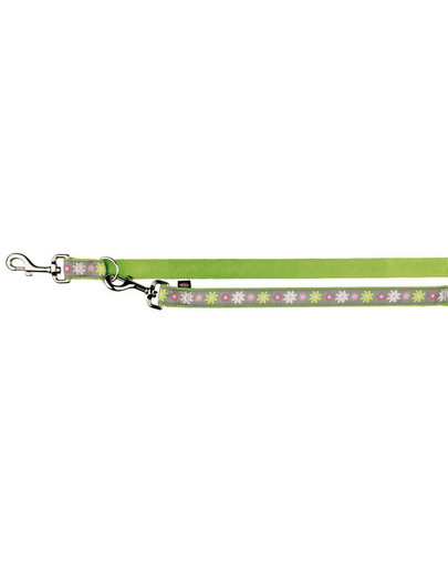 TRIXIE Vodítko regulovateľné Modern Art Blooms, L-XL: 2.00 M / 25 mm, zelené