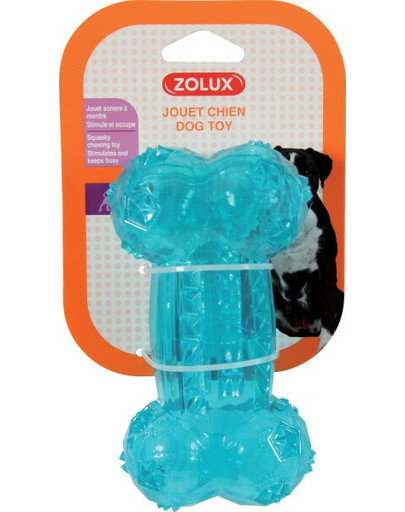 ZOLUX Hračka TPR Pop Kosť 14 cm tyrkysová