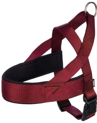 TRIXIE Postroj Premium, L: 60-76 cm / 40 mm, bordový