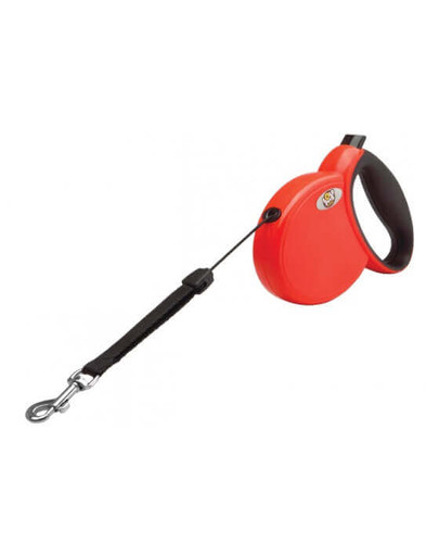 Lolo PETS Vodítko automatické 4M, 15 kg, červený, lanko, Rozm.S