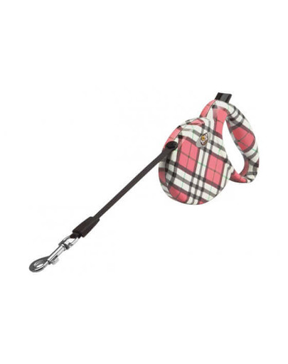 Lolo PETS Voditko automatické 3M, 20 kg, lanko, ružové Kratka, Rozm.S