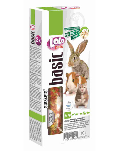 Lolo Pet Smakers pre hlodavce a králika -Popcorn 90G