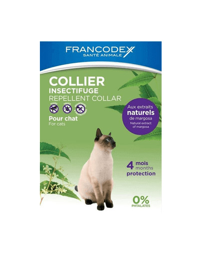 FRANCODEX obroża dla kotów ostraszajaca insekty - 4 miesiące ochrony