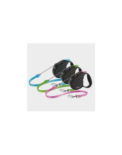 FLEXI Vodítko automatické FLEXI COLOR Dots linka 5 m ružové