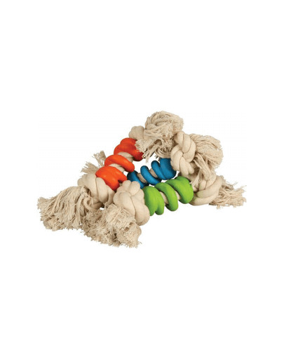 ZOLUX Hračka Twister 25 cm - povraz + guma rôzne farby