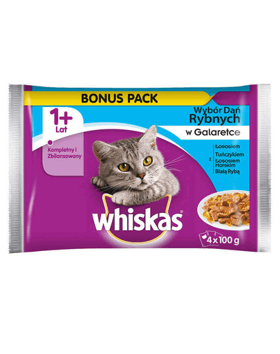 WHISKAS Rybne Dania Galaretka 4x100g