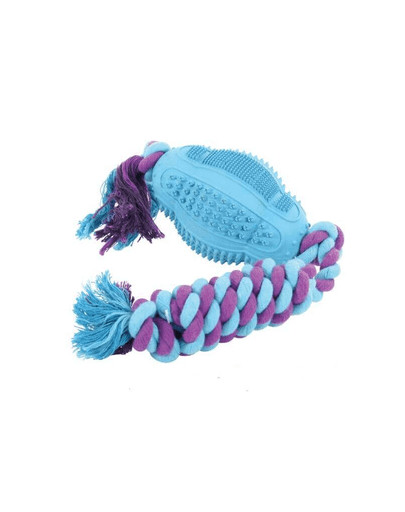 ZOLUX Rugby lopta s pichliačmi a zvukom a povrazom 11 cm