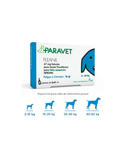 PARAVET FLEANIL Roztwór do nakrapiania dla małych psów 2-10 kg