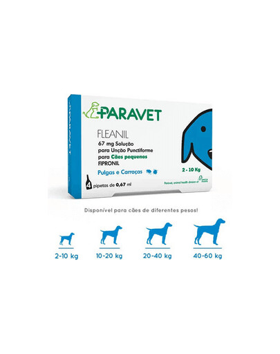 PARAVET FLEANIL Roztwór do nakrapiania dla średnich psów 20-40 kg