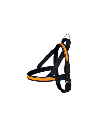 TRIXIE  Sviatiaci postroj pre psov USB, čierno/pomarančový, M–L: 60–75 cm