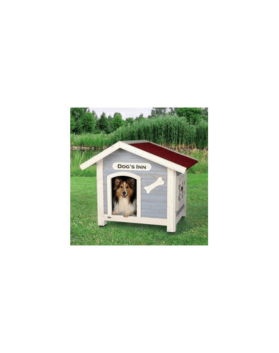 TRIXIE Natura Dog Kennel With Saddle Roof M: 91 × 80 × 80 cm Light Blue/White