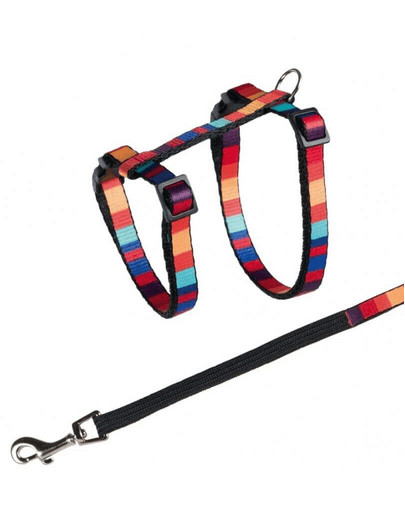 TRIXIE Postroj s vodítkom pre mačky  s klapkou 25-45 cm / 10 mm 1.20 m