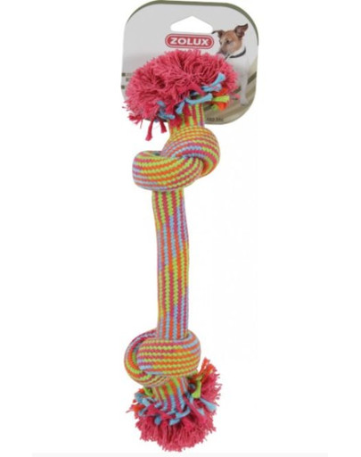 ZOLUX Hračka na šnúrke - 2 uzly, farebná 25 cm