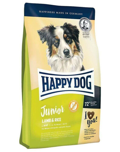 HAPPY DOG Junior Jahňacie & Ryža 1kg