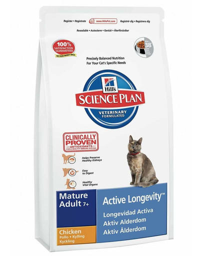 HILL'S Science Plan Feline Mature Adult 7+ Active Longevity Chicken 10 kg