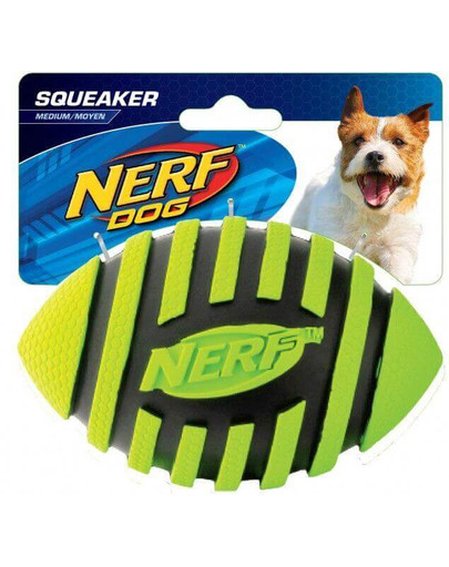 NERF Špirálová pískajúca lopta rugby S červená/zelená