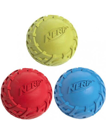 NERF Gumová pískacia pamlsková lopta M zelená/červená