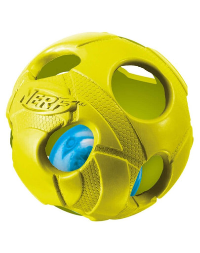 NERF Pískajúca lopta LED stredná oranžová/zelená