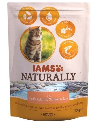 IAMS Naturally Adult Cat with North Atlantic Salmon & Rice 270 g