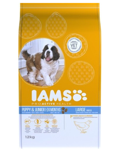 IAMS ProActive Health Puppy & Junior Large Breed Chicken 12 kg