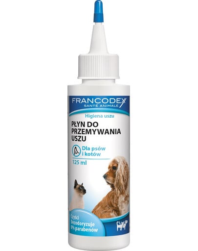 FRANCODEX Umývacia tekutina do uší pre psov a mačky 125 ml