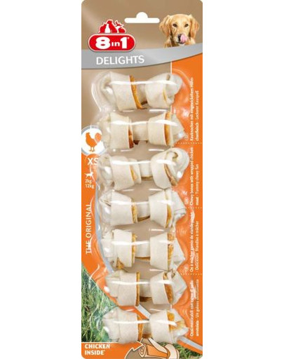8in1 Maškrta Delights Bones XS 7ks