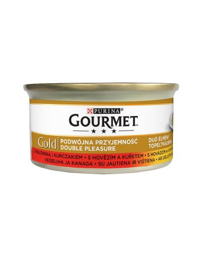 GOURMET Gold hovädzie a kuracie mäso 85 g