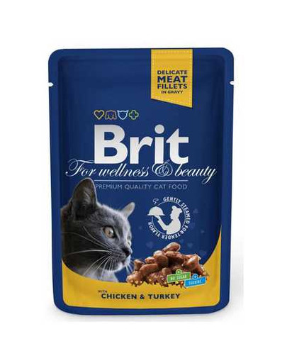 BRIT Premium Cat Pouches with Chicken & Turkey 100 g