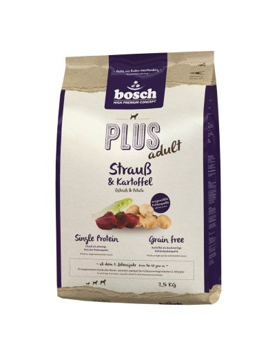 BOSCH Plus pštrosie mäso a zemiaky 12,5 kg