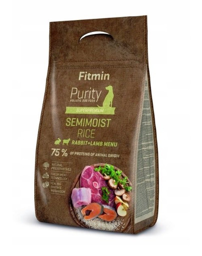 FITMIN Dog Purity rice semimoist rabbit & lamb 4 kg