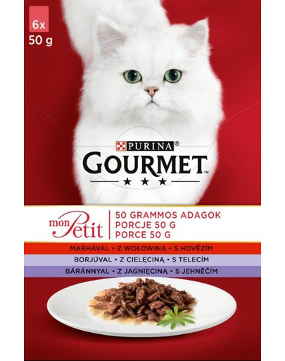 GOURMET Mon Petit Mix mäsová príchuť (6x50 g)